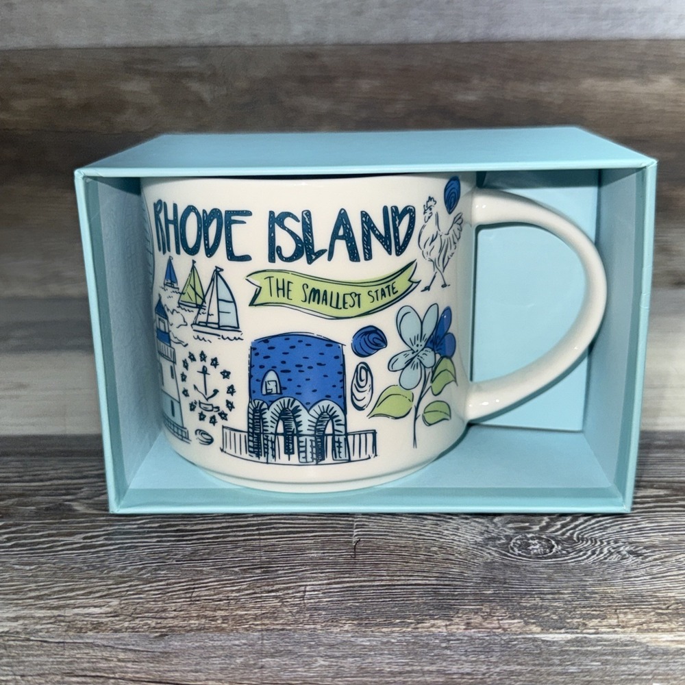 Starbucks Been There Series Rhode Island Coffee Mug 14 oz Large Blue Cup